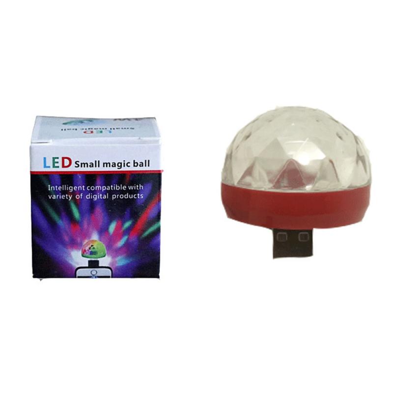 mini usb rgb ledet diskotek scene belysning ball dj krystall magisk lys hjemmefest bar klubb scene effekt lampe til mobiltelefon: C