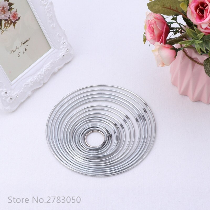 30-160mm 17 Size Ronde Metalen Hoop Zilver Dreamcatcher Ring Wandkleden Macrame Ambachten Thuis DIY Decor Droom catcher Accessoire