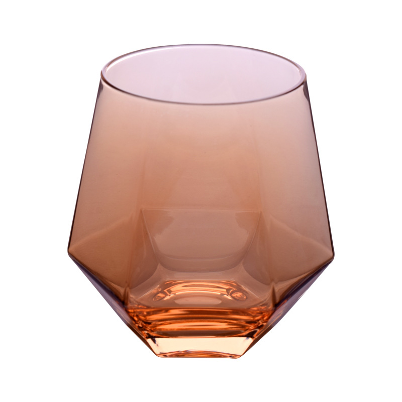 Color Frosted Six Sided Whiskey Glass Spirits Glass Home Phnom Penh Water Glass Juice Cup Diamond Glass: A6