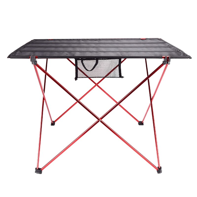 Outdoor Camping Picnic Table Aluminium Alloy Ultra Light Portable Desk Furniture Foldable Table: Red