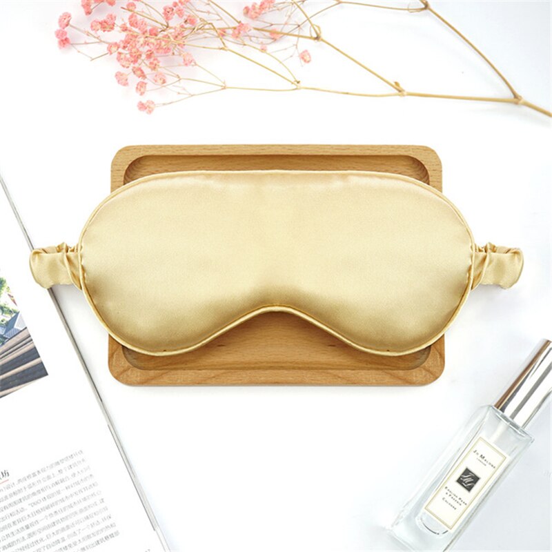 Máscara de seda para dormir 3D, mascarilla para dormir suave y Natural, parche para los ojos, para hombres y mujeres, 1 Uds.: gold