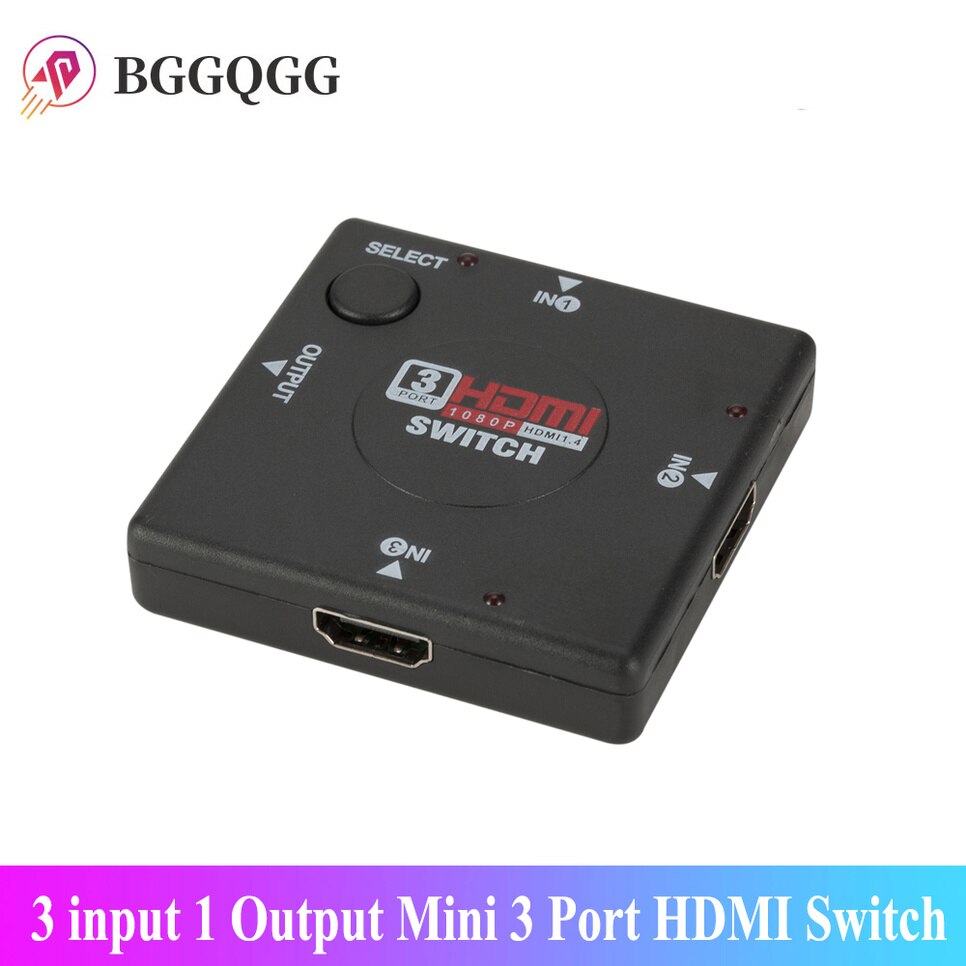 Bggqgg Hd 3 Ingang 1 Uitgang Mini 3 Port Hdmi Switch Vrouwelijke Aan Vrouwelijke Switcher Splitter Box Selector Voor Hdtv 1080P Video Switcher