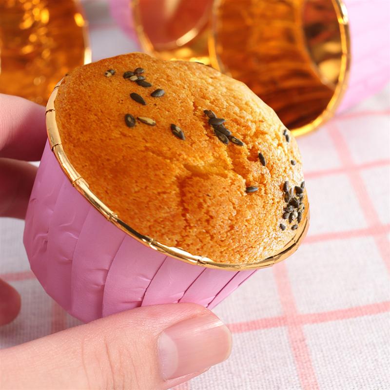 100 Stuks Wegwerp Gekruld Cake Cups Hittebestendig Muffin Cup Cupcake Wrappers Feestartikelen Voor Verjaardag Bruiloft