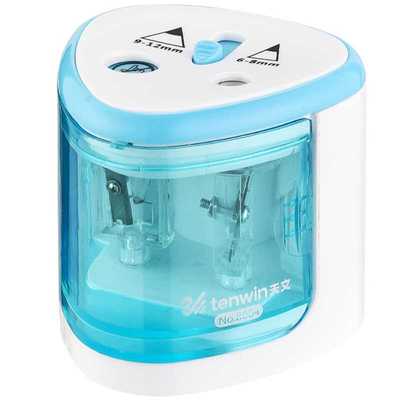 Sacapuntas eléctrico/Manual 2 en 1 Tihoo, sacapuntas automático y seguro portátil para oficina, material escolar, papelería Tenwin: 8004-Blue