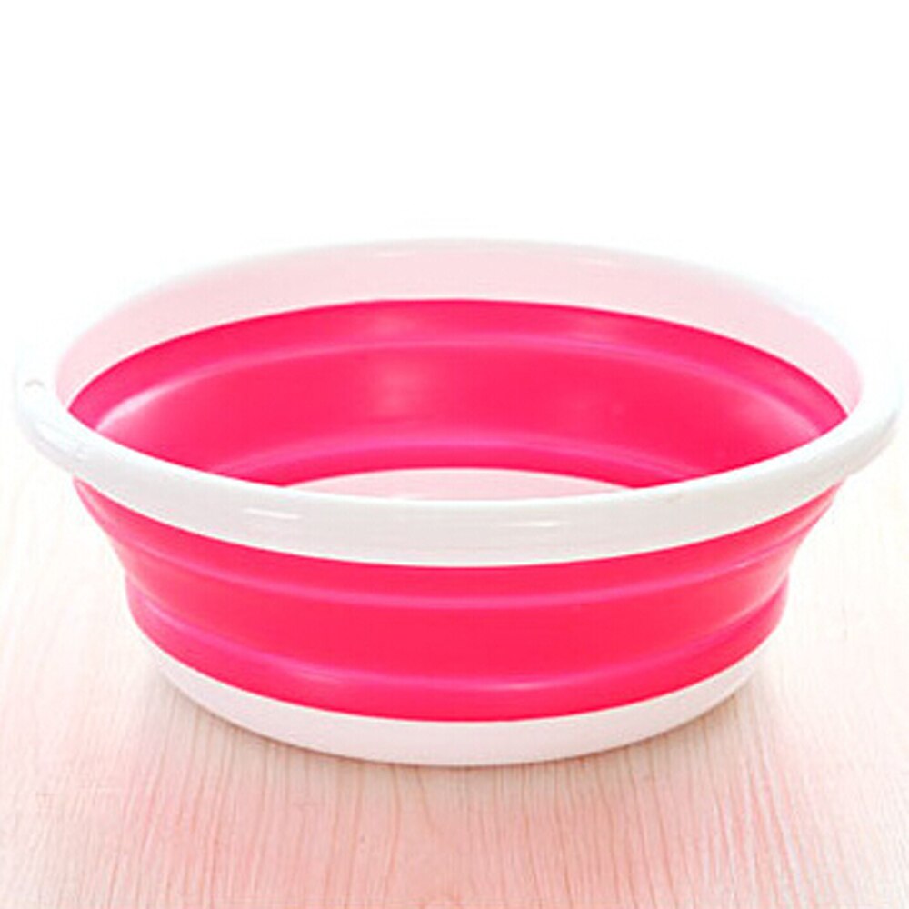 Simple Life Folding Bucket Portable Camping Fishing Car Washing Tool Sep#18: Hot Pink