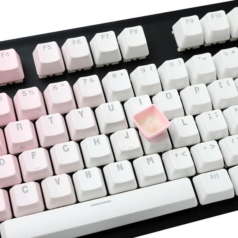 104 pbt keycap tofarvet gennemskinneligt keycap sæt med puller kompatibel med cherry mx mekanisk tastatur