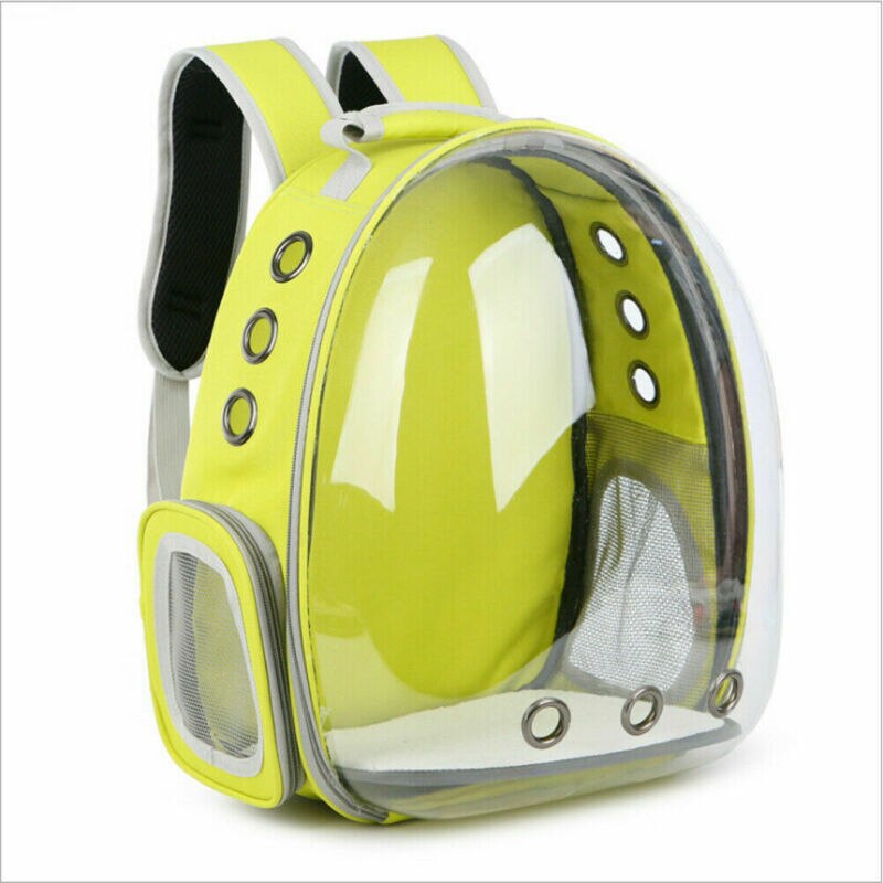 Portable Pet Cat Dog Window Astronaut Bag Travel Carrier Cat Backpack Space Capsule Breathable Bag Pet Carrier: Yellow