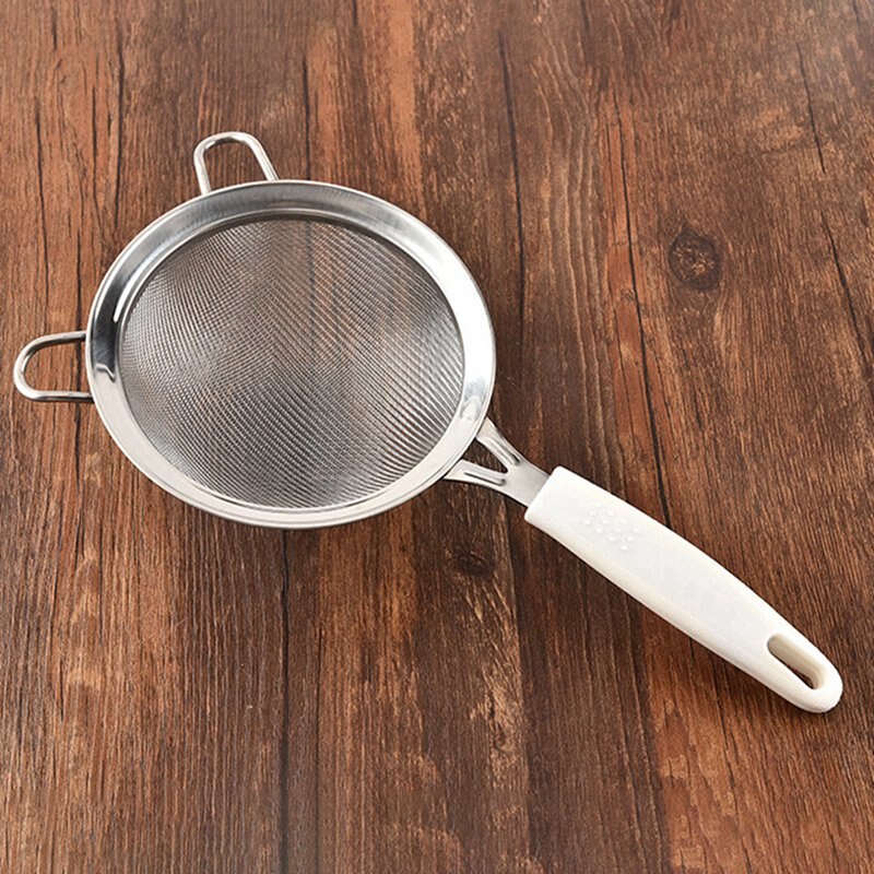 304 finmaskede filtre i rustfrit stål dobbeltlags bagemalingsværktøj med behageligt skridsikkert håndtag køkkenredskaber #