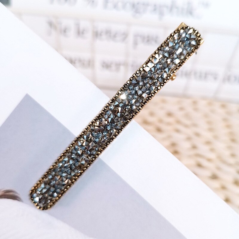 1 Pza horquillas brillantes de cristal para mujer, horquillas para el pelo, horquillas geométricas de para niñas, horquillas para el cabello, accesorios para el cabello: gray