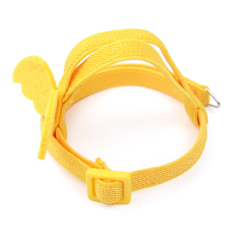 Set di imbracature e guinzagli per pappagalli corda da allenamento per volo all&#39;aperto regolabile con ala per piccoli uccelli medi Cockatiel, Macaw, Budgie: Yellow