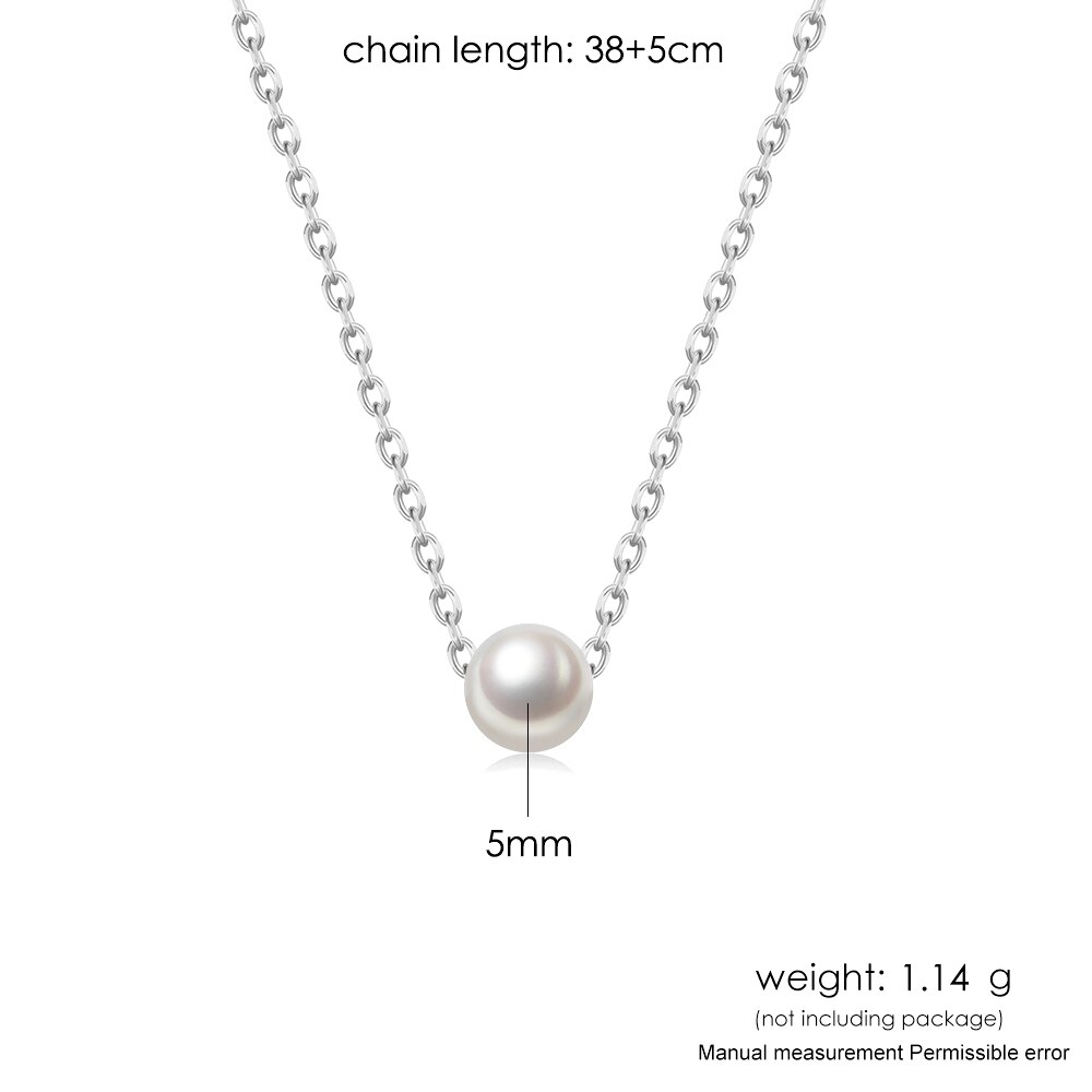 925 sterling zilveren kettingen voor vrouwen mini parel hanger ketting eenvoudige stijl fijne sieraden emnl 039