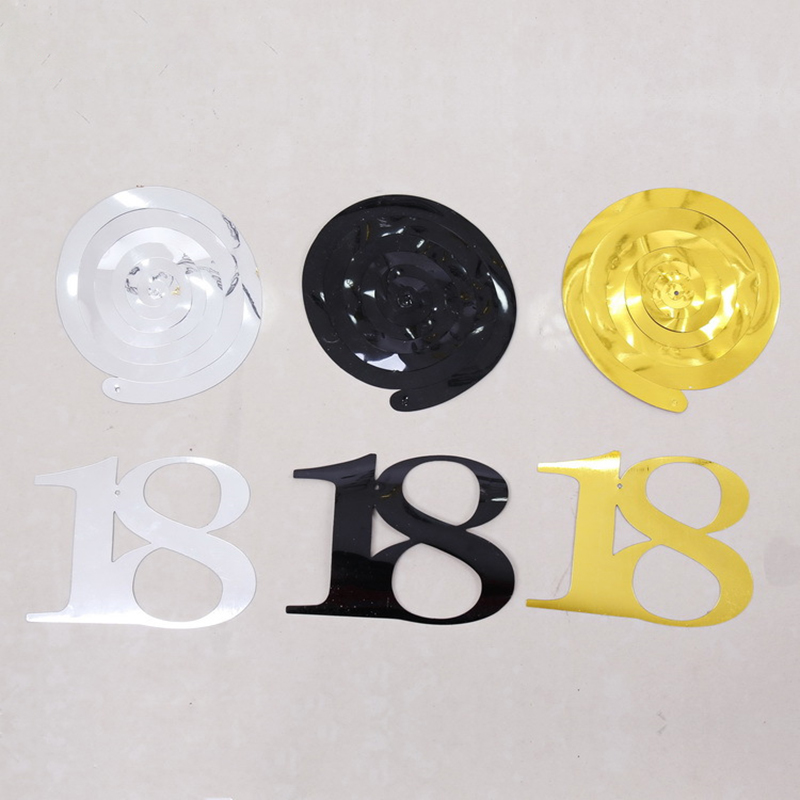 6 unids/set espiral 16 18 21 25 30 40 50 60 70 80 90 años remolinos de cumpleaños adorno colgante guirnalda colgante de cumpleaños decoración de