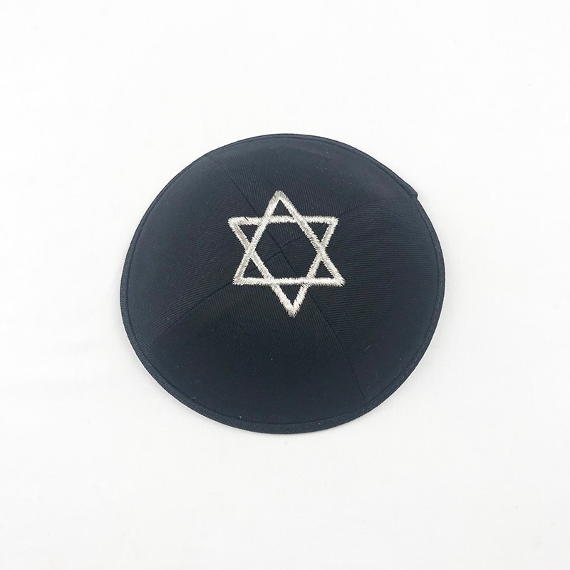 stjerne av david kippot kippa kippah kipa 15cm bomull jødisk yarmulke luer lue hodeskalle lokk: 3 svarte