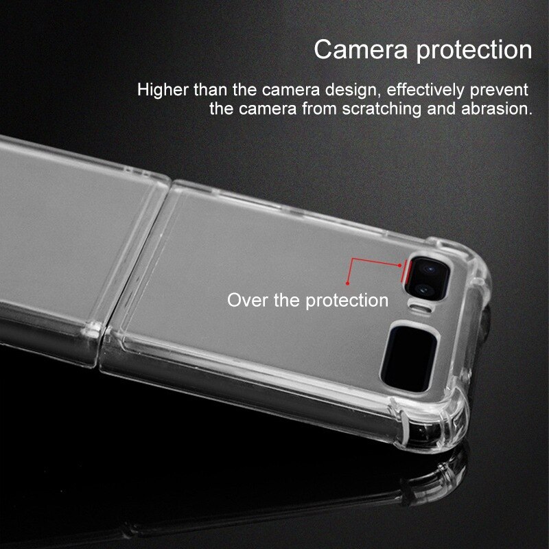 Funda transparente para Samsung Galaxy Z, funda abatible suave de TPU + PC de cuatro esquinas a prueba de explosiones