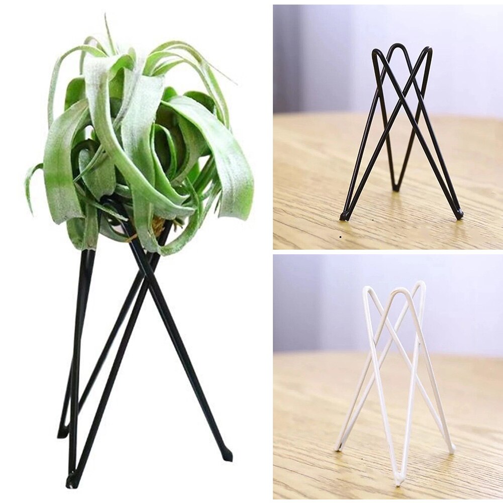 Display Iron Art Garden Ornaments Geometric Air Plant Holder Flower Pots Stand Table Tillandsia Office Containers Home Decor