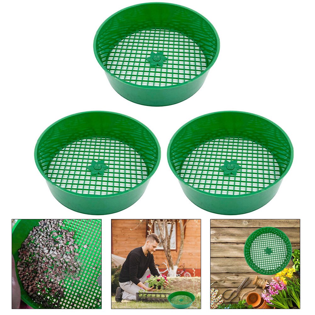 Soil Sieve Plastic Garden Sieve Seedling Green For Compost Soil Stone Mesh Filtration Large Stones And Twig From Garden Tool