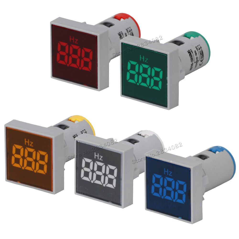 22mm 20-75hz digital display frekvensmätare hertz hz meter rund fyrkantig led lndicator monitor signal ljus tester mätare