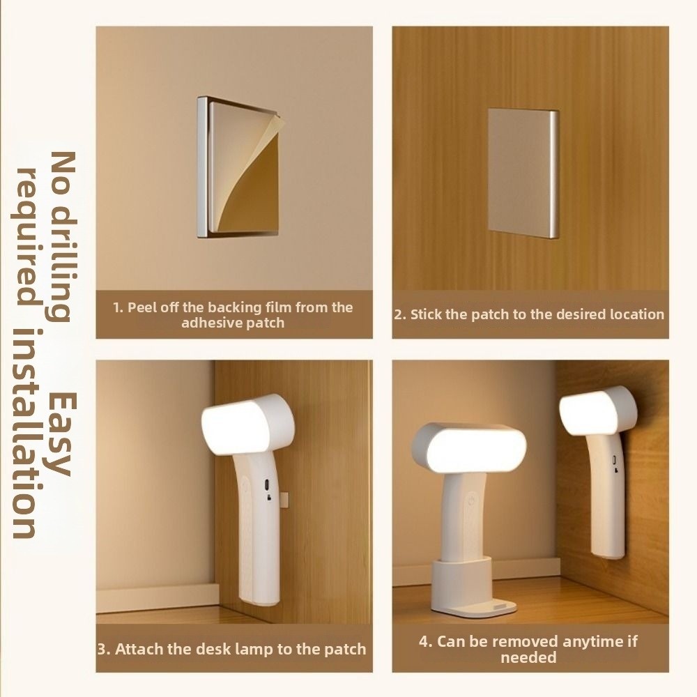 Minimalistische oplaadbare leesboeklamp Dimbare oogbescherming Bureaulamp 3 niveaus Opvouwbare LED-tafellamp Nachtkastje