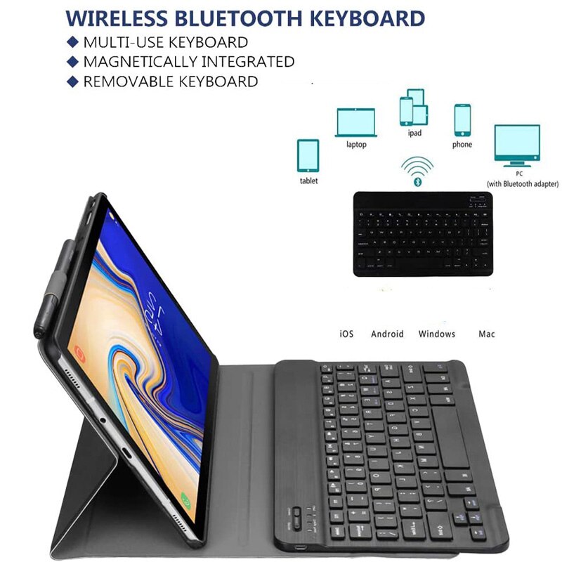 Ultra-thin Detachable Bluetooth Keyboard Case For Samsung Galaxy Tab S4 10.5 T830 T835 SM-T830 SM-T835 Cover