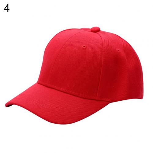 Kvinder mænd ensfarvet hat buet solskærm lys bord ensfarvet baseball cap mænd hætte udendørs solhat justerbar sportshue: Rød