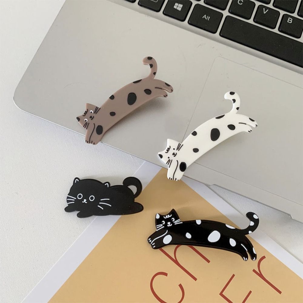 Pinza de pelo de ácido acético de gato de dibujos animados, pinza lateral acrílica, pinza de pico de pato para mascotas, horquilla colorida