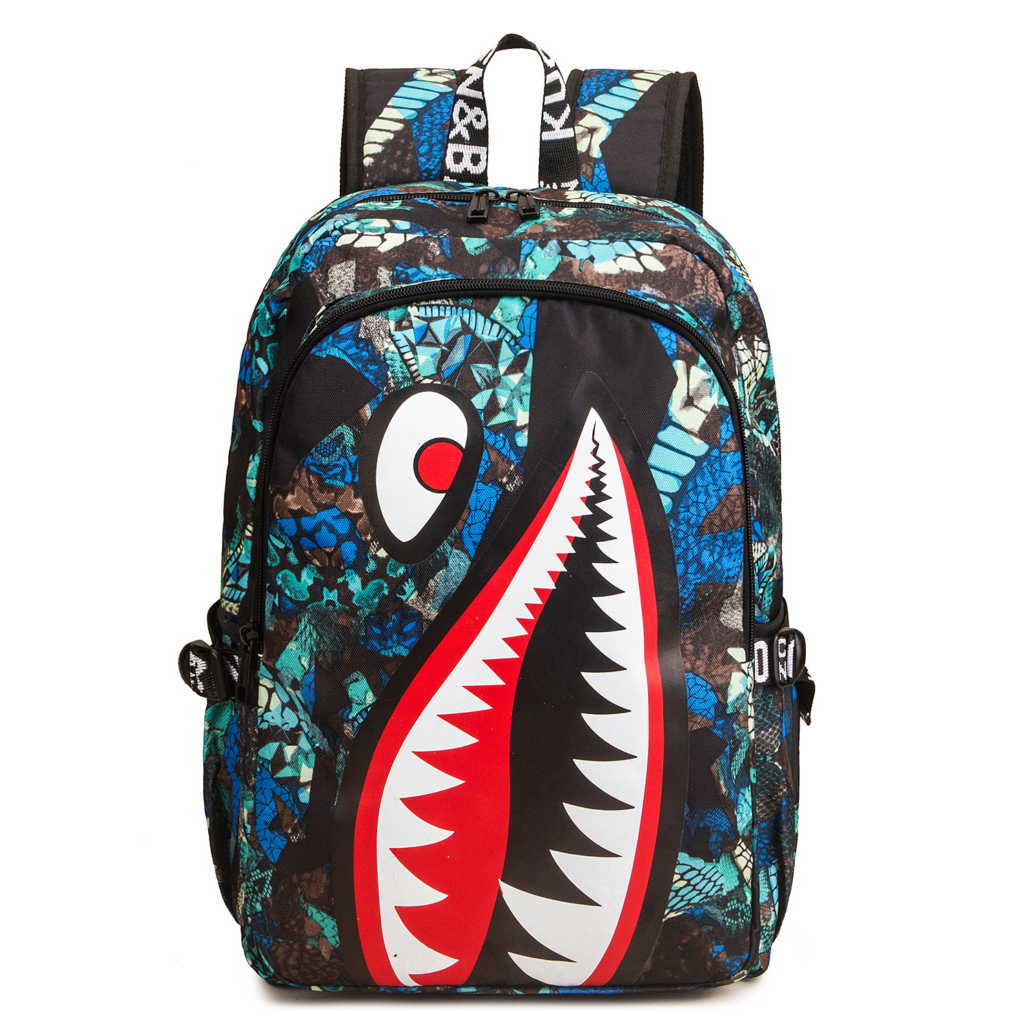 Camo Bookbag for Middle Shark Backpack Boys for Kids School Bags Travel Back Pack: army green