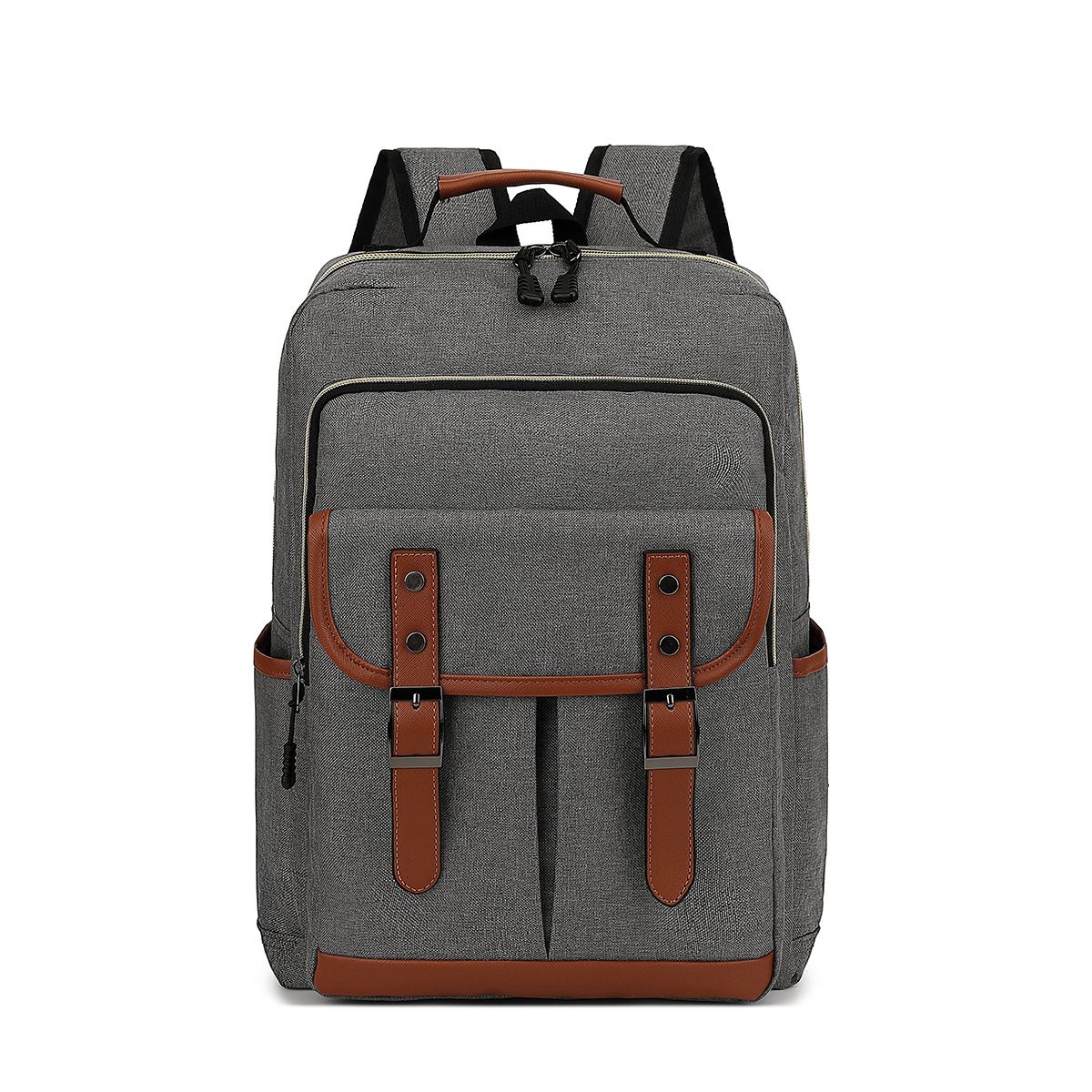 Mochila de tela Oxford para hombre y mujer, bolsa de viaje para ordenador portátil de 16 pulgadas, de gran capacidad, para adolescentes: Gris