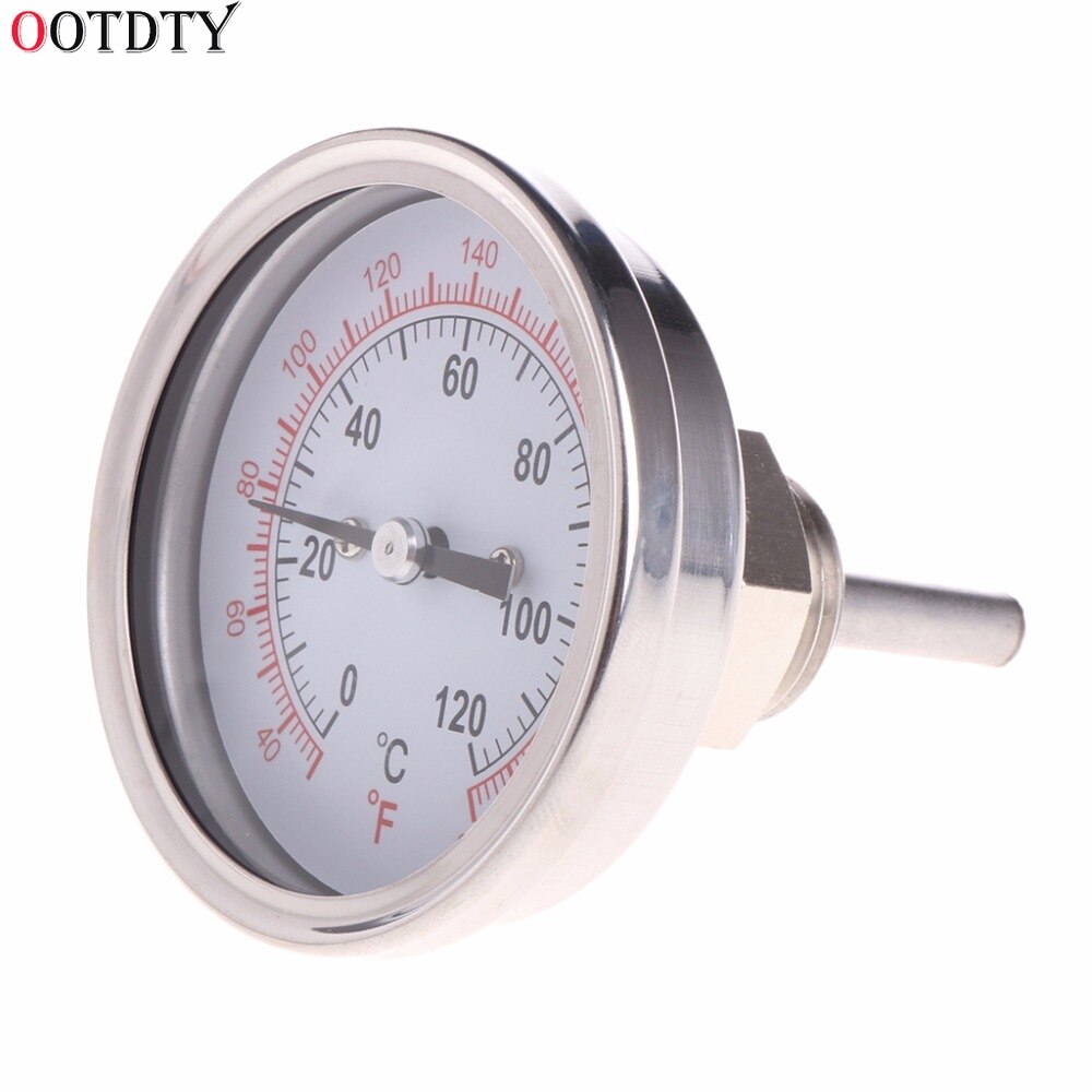 Termómetro de Dial de acero inoxidable de 1/2 ", herramientas de medición de temperatura para condensador Moonshine, olla de fermentación