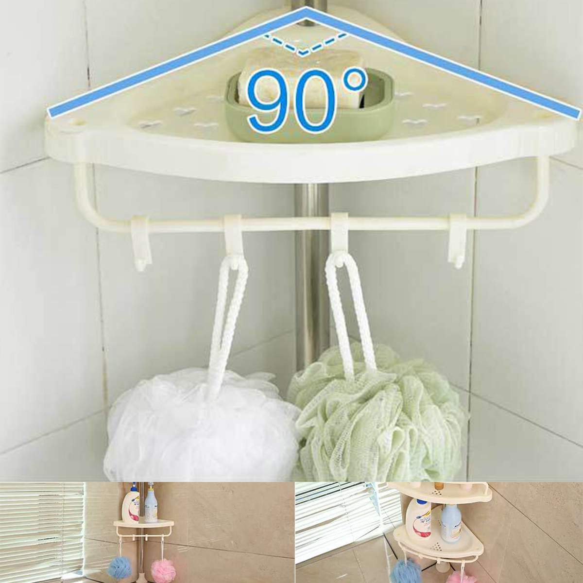 Estante para baño, esquinero de ducha de 5 niveles, estante de ducha firme, acero inoxidable escalable, baño, cocina, sin perforación