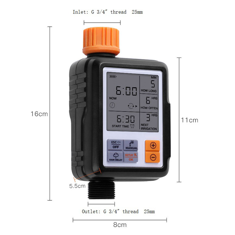 Dispositivo de riego automático para jardín, herramienta de controlador con temporizador, aspersor con pantalla Lcd