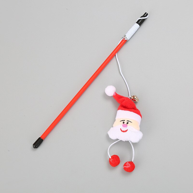 Cat Toys Cat Stick Santa Cat Toy Funny Cat Stick Cats Interactive Toys Christmas Cat Rod Pet Cat Toy Cute Cat Teaser Stick
