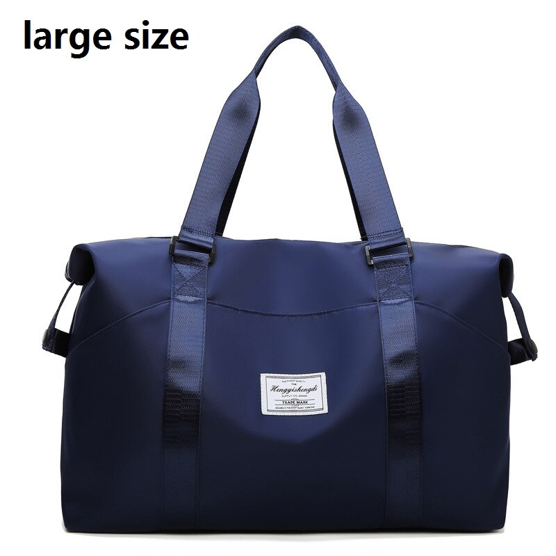 Unissex náilon bolsa de viagem de grande capacidade de mão dos homens pacote de bagagem de armazenamento organizador duffle sacos weekender durante a noite saco: blue large