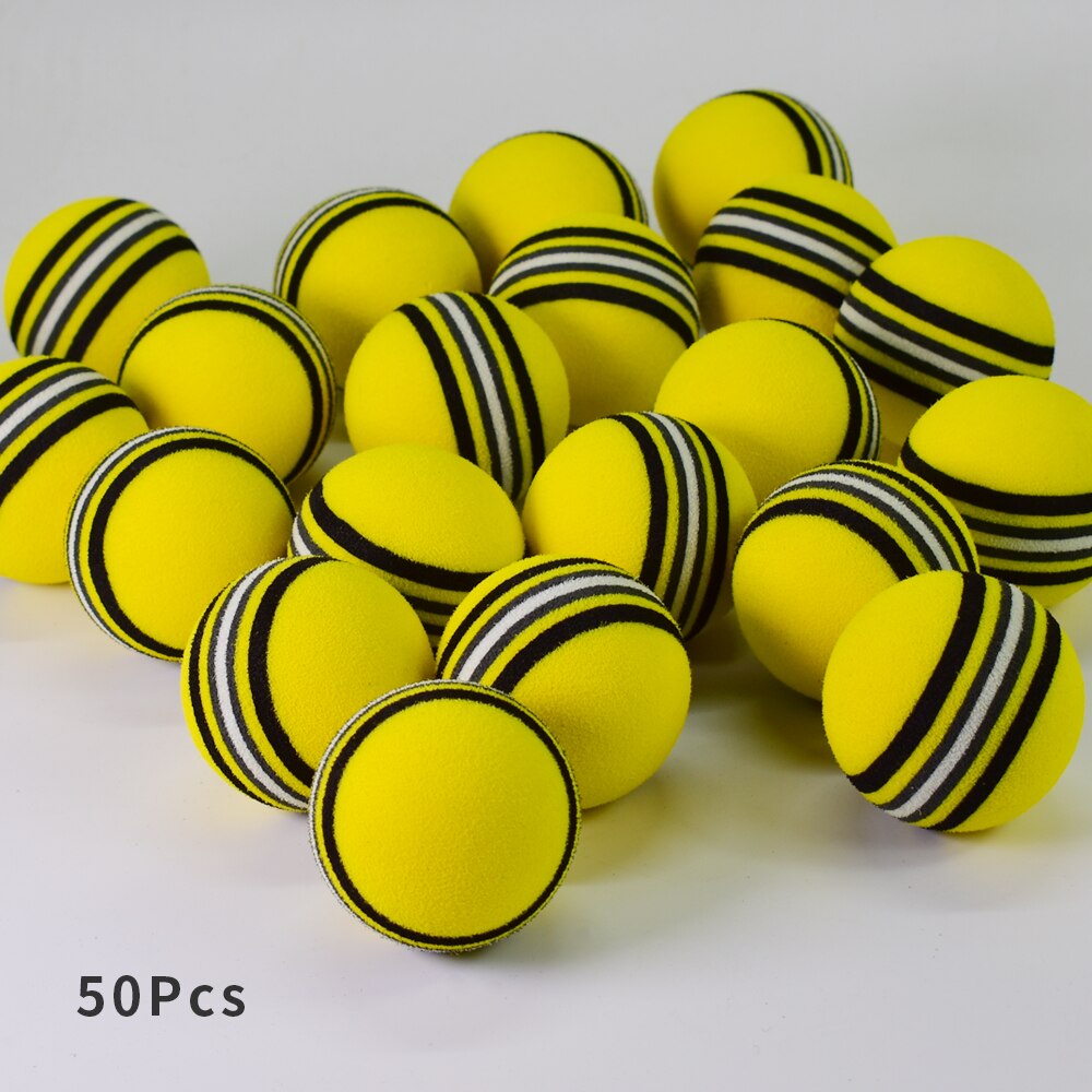 50 Stuks Foam Eva Luchtstroom Hollow Praktijk Golfballen Golf Training Ballen Outdoor Indoor Putting Green Doel Achtertuin Swing Game: Eva Yellow 50Pcs