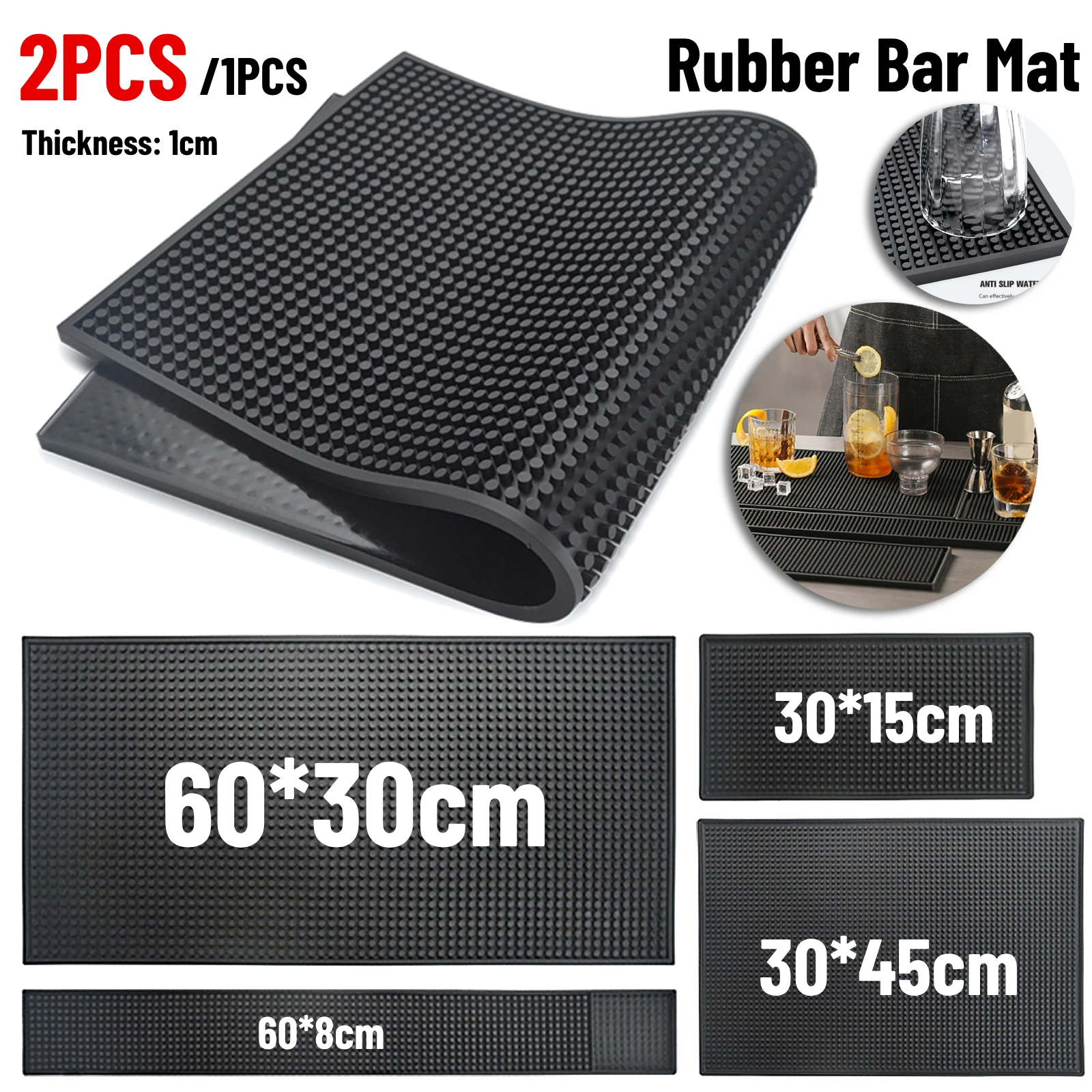 Bar matt Gummi Kaffee Bar Matten Anti-Rutsch-PVC-Tasse matt wasserdichte hitze beständige Abfluss matt für Bar Cafe Barista Cocktail Barkeeper