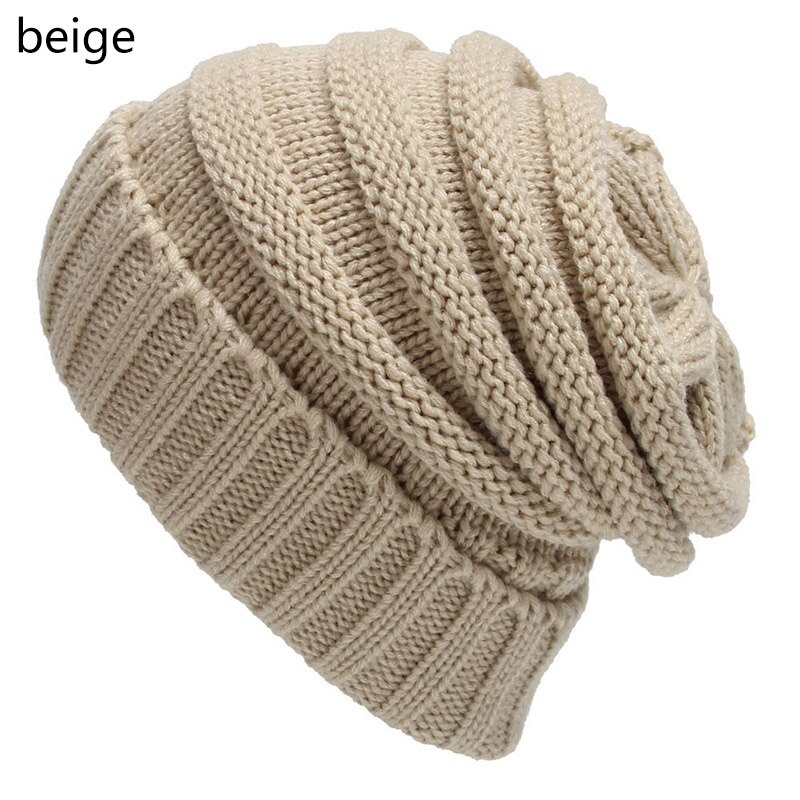 Q Keep Warm Knitted Hat 1Pcs Woman Bonnet 21*21CM Cap Multipurpose Autumn Winter Accessories Winter Essential Hats: Beige