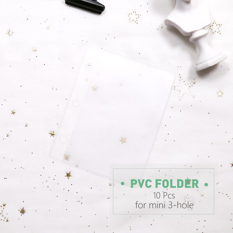 MyPretties-100 hojas de papel de relleno cuadriculado, papeles de relleno para Carpeta de agujeros, mini cuaderno, páginas de relleno para planificador: PVC Folder-10Pcs