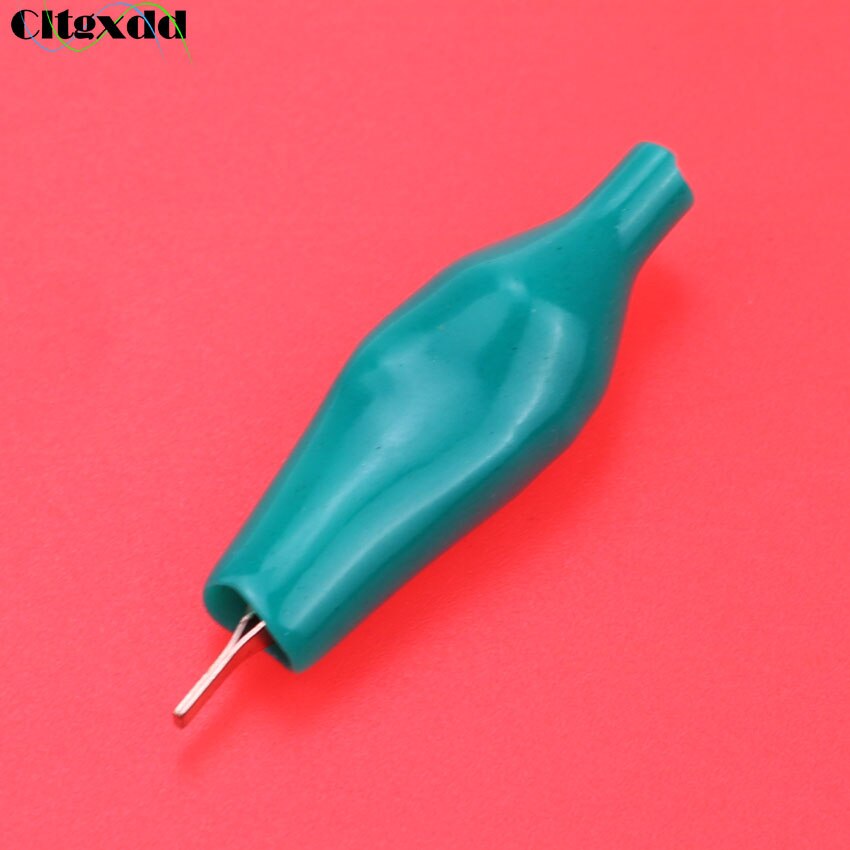 Cltgxdd 1PCS Alligator Clip 5A Flat Mouth No Tooth Pure Copper Test Crocodile Clamp 28mm Flat Probe Conducting Clamp: Green