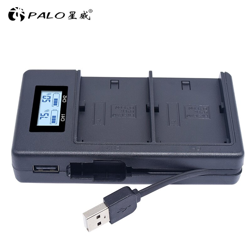 PALO LP-E6 LP E6 LPE6 USB chargeur de batterie pour appareil photo rapide écran LCD pour Canon 5D Mark II III 7D 60D EOS 6D 70D 80D batterie: Default Title