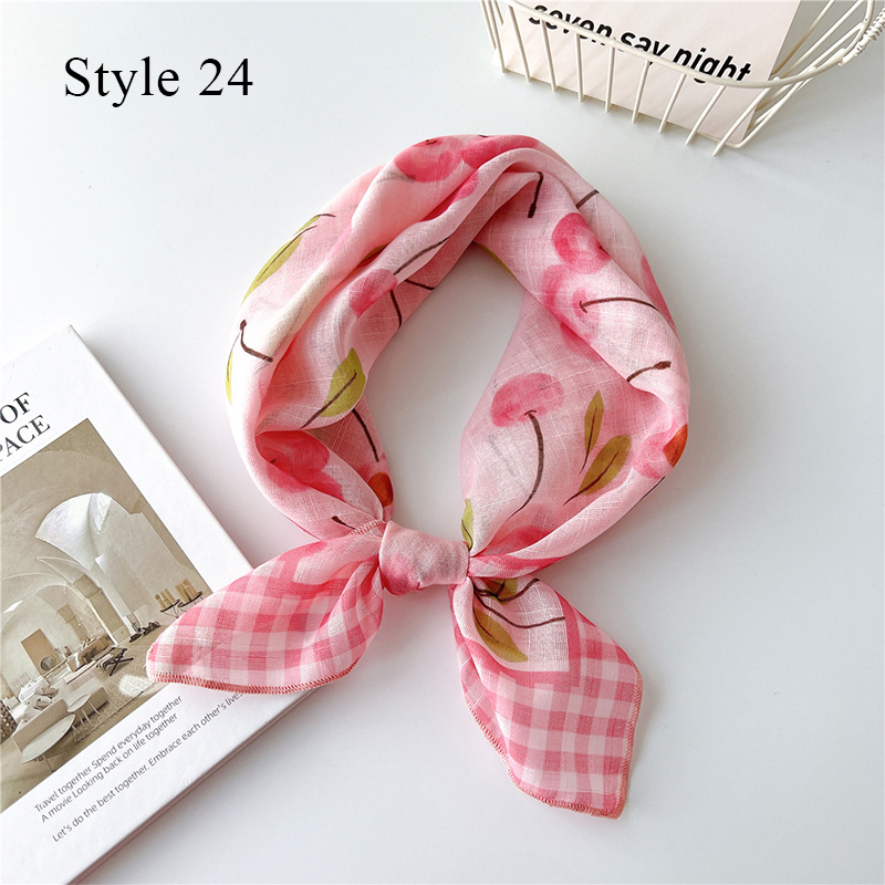Châle Carré en Coton et Lin pour Femme, Écharpe Douce, Hijabs, Bandanas, Protection Solaire, Foulard de Tête, 55cm: Ivoire