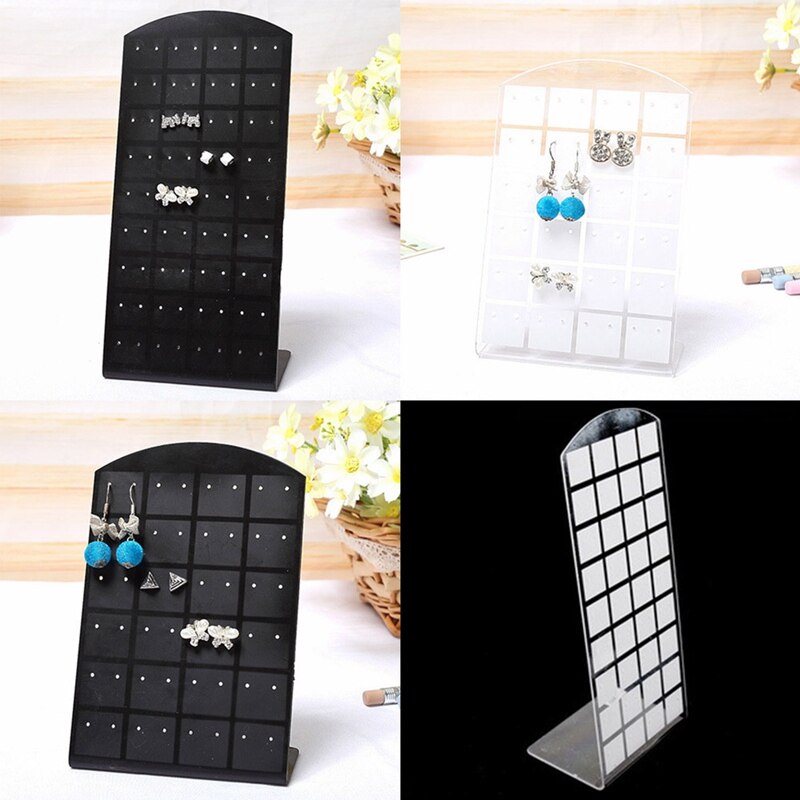 Sieraden organizer met 48/72 gaten, zwarte plastic oorbellenhouder, oorbellen displayrek, sieraden display