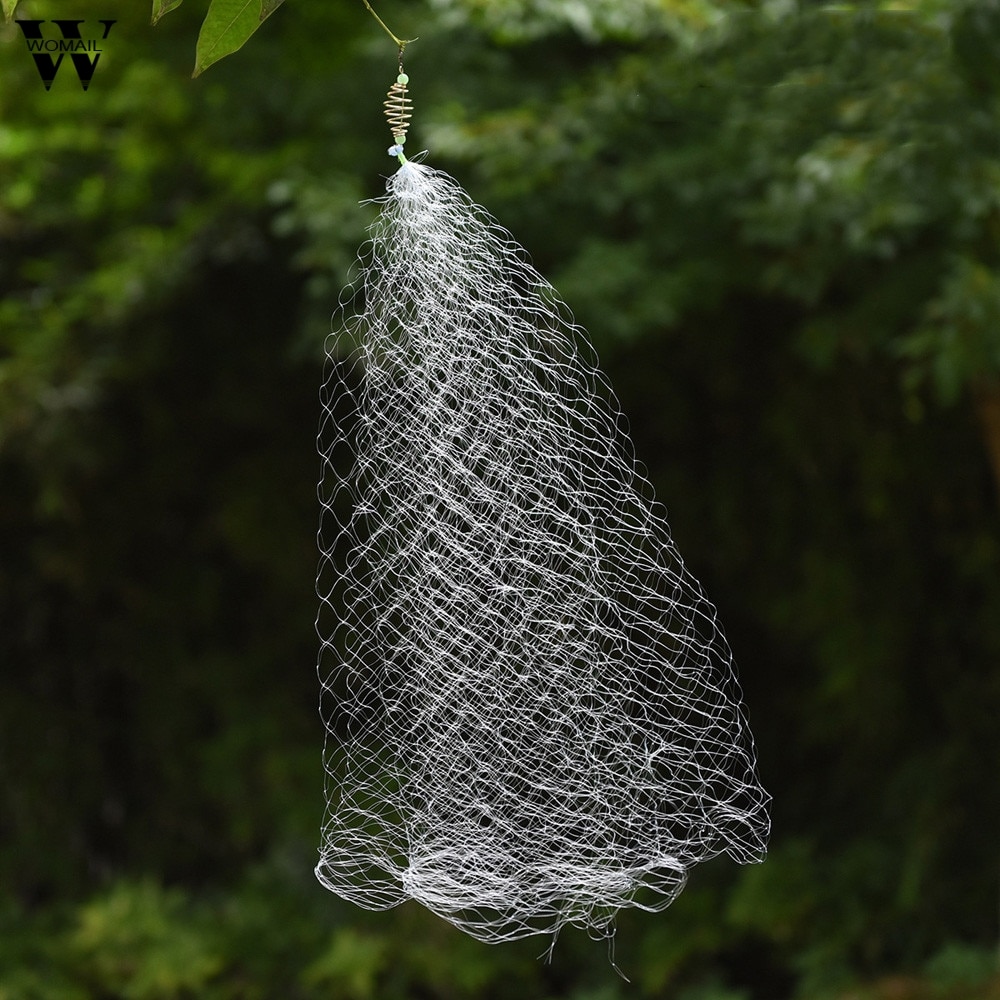 Multi størrelse metall nylon fiskegarn felle perle kobber fjær stim netting nettutstyr for hånd casting