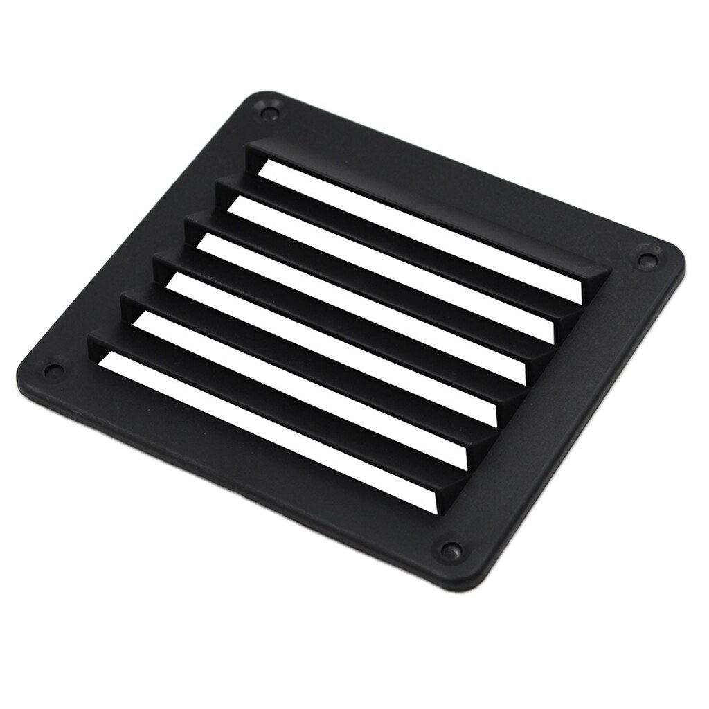 ABS Plastic Stamped Louvered Vent for Marine Boat Yacht Caravan - Rectangular - 140x126mm/ 5.5'' x 5'', Black