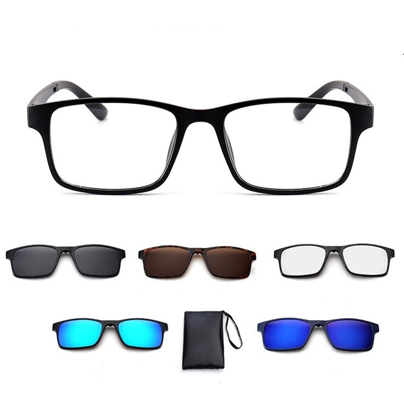 OEYEYEO 6-in-1 Magnet Sonnenbrillen Clip Brille Rahmen Für Männer Und Frauen Allgemeine -Trend Myopie Optische rahmen