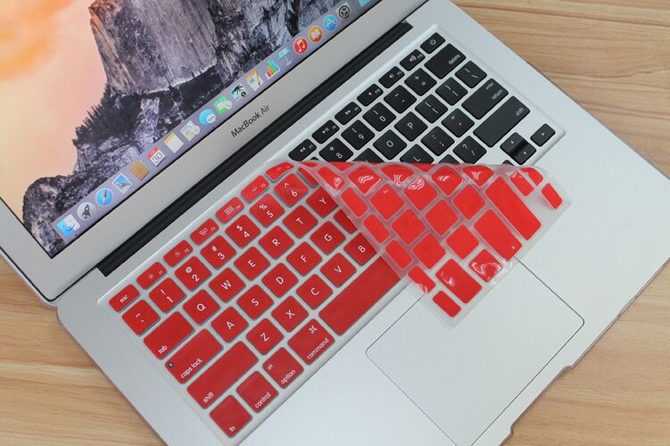 17 Colors US Keyboard Cover Silicone Skin Gel Case for Macbook Air 13" 15" 17"/Macbook Air Pro Protector: Red