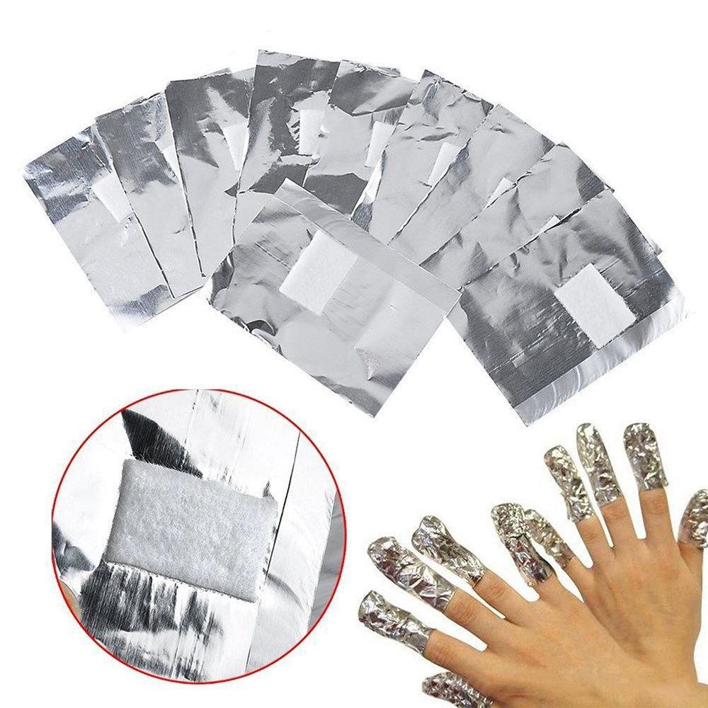 50/100 stk aluminiumsfolie nail art soak off wrap neglelakfjerner hætte gel polish remover renere negleaffedtningsmiddel manicure værktøj