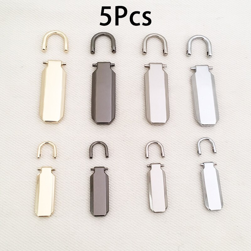 5pcs Detachable 3# 5# Metal Zipper Pullers for Zipper Sliders Head Zippers Repair Kits Zipper Pull Tab DIY Accessories