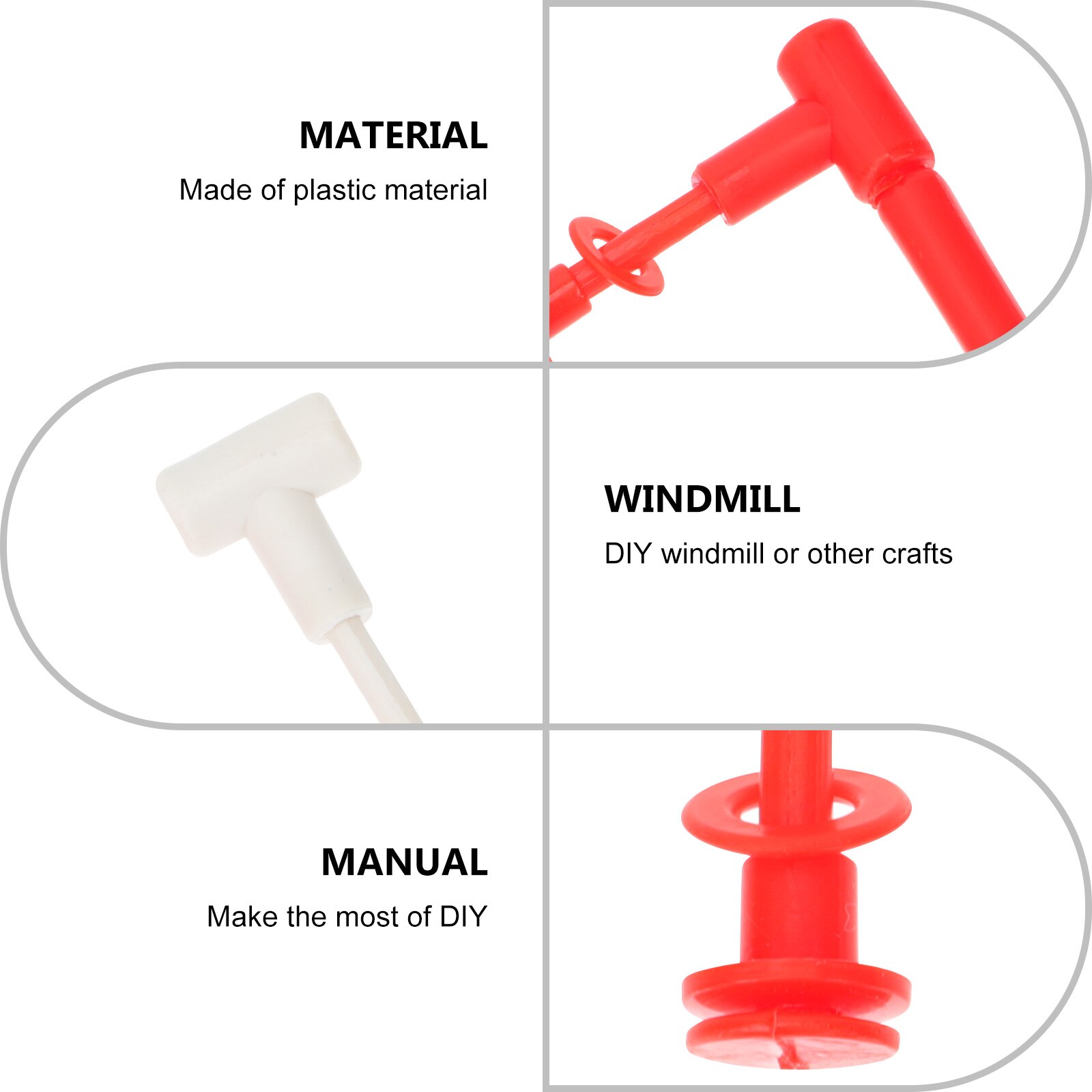 20 Sets Windmill Making Rods Plastic Windmill Rods DIY Windmill Making Accessories