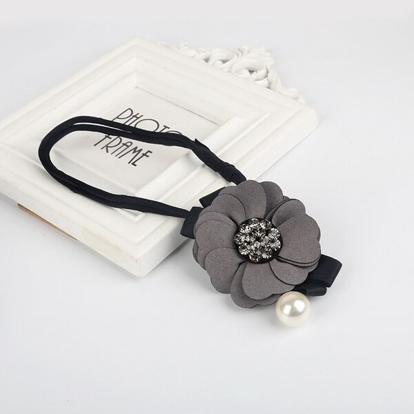 Colgante de perlas y flores para hacer moños, Donut mágico, herramientas de peinado fáciles, productos de peinado, accesorios para el cabello para niñas y mujeres: 01 Gray