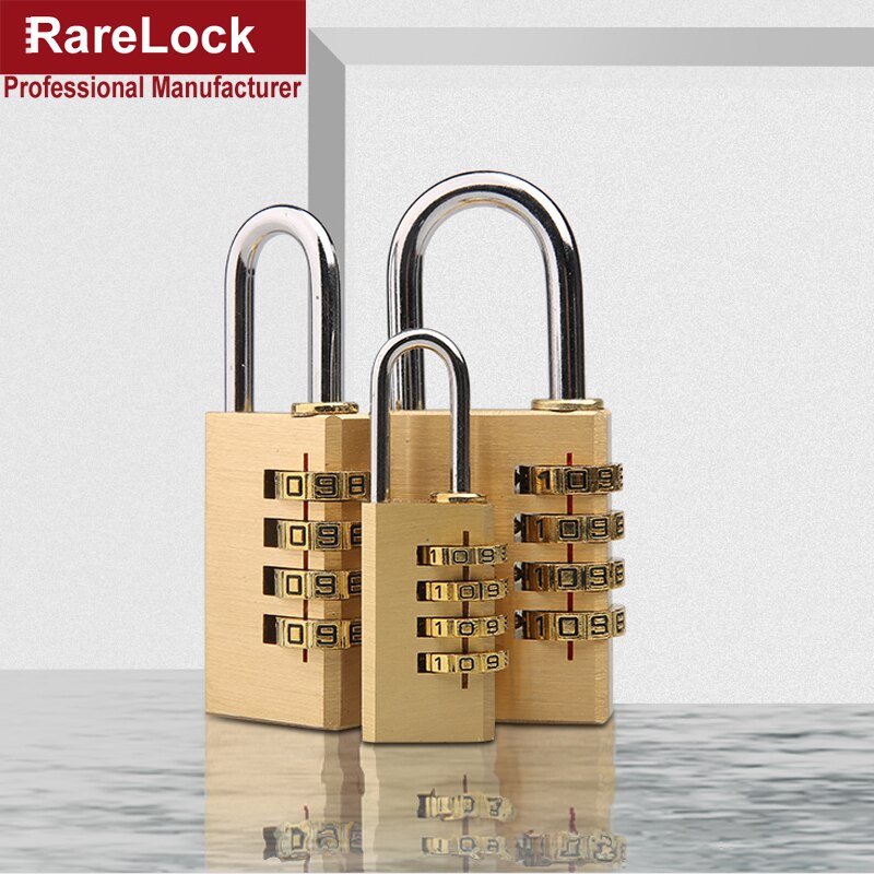 Mini Brass Combination Padlock Copper Padlock Password Lock for Warehouse Cabinet Bags Gym Locker Rarelock A