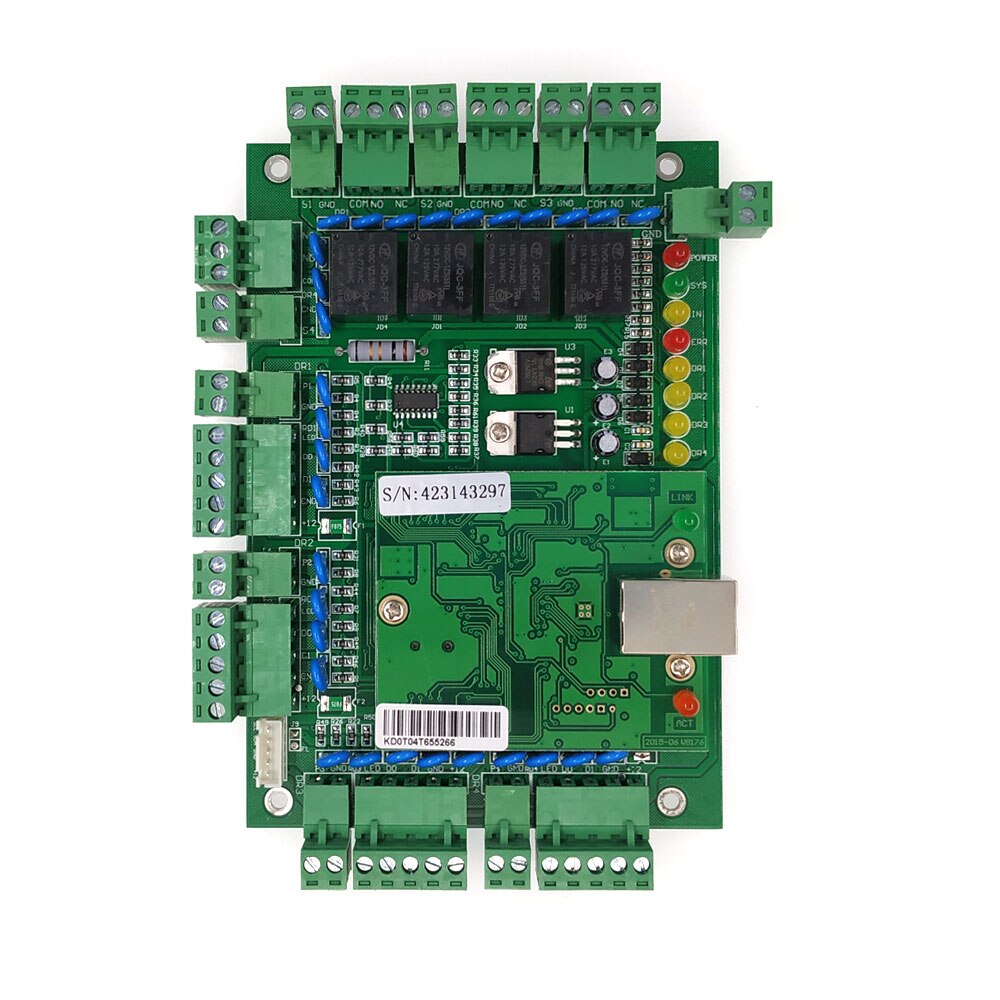 TCP/IP Four Door Access Controller 32-bit 40 000 Users,support multi-access function / time attendance / Fire Alarm etc.sn:T04